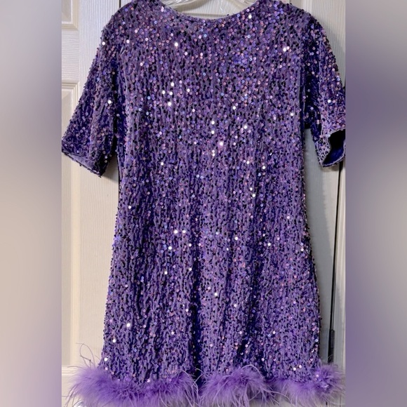 Fashion Nova Purple Sequin Mini-Dress Size Medium - Picture 3 of 3